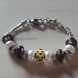 Elegant Brown and Yellow Beaded Bracelet